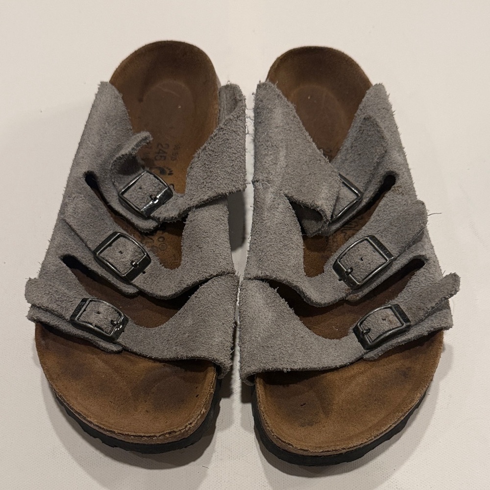 Birkenstock Gray Suede Strap Sandals